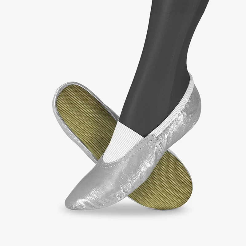 Cvičky gymnastické CLASSIC GYM kožené lesklé WINS 42 platinová