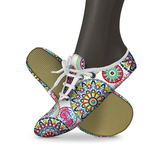 Cvičky gymnastické barefoot POWER GYM textilní vzory WINS 47 louka