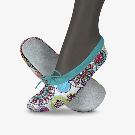 Cvičky taneční barefoot HARMONY DANCE textilní vzory WINS 27 čtverečky