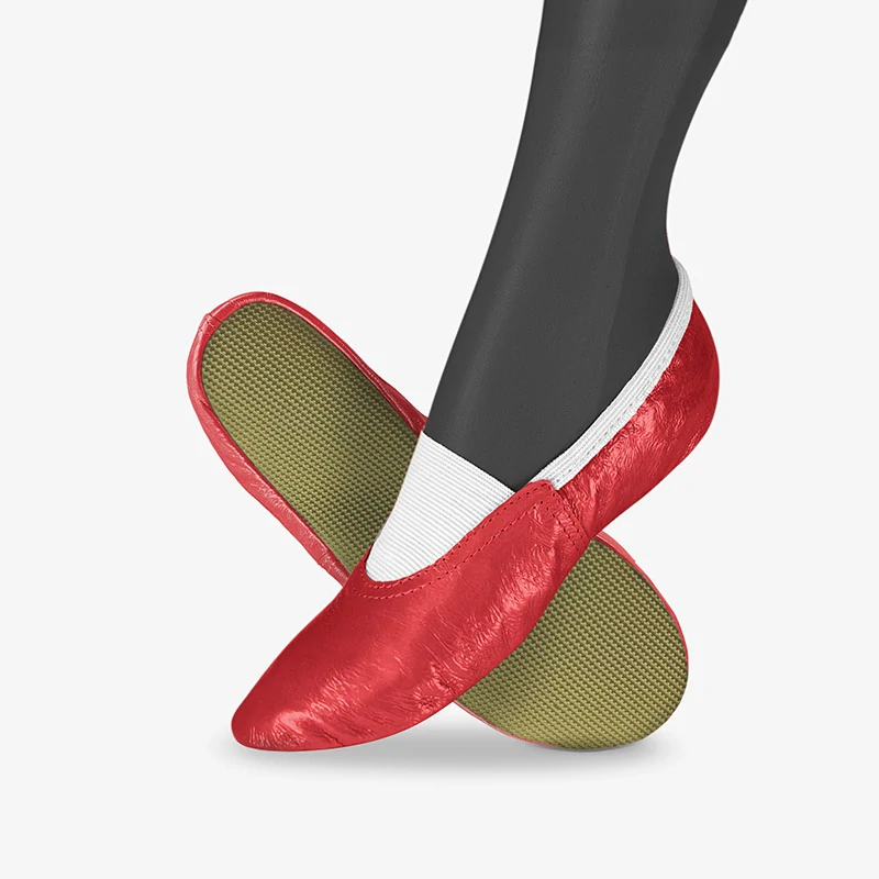 Cvičky gymnastické CLASSIC GYM kožené lesklé WINS 42 platinová