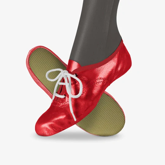 Cvičky gymnastické TALENT GYM kožené lesklé WINS 47 platinová