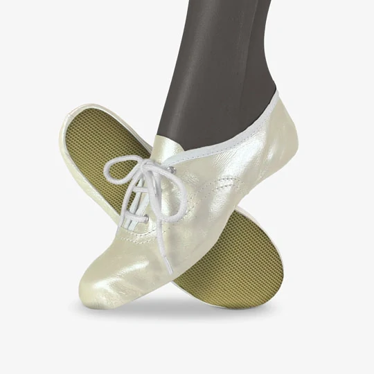 Cvičky gymnastické TALENT GYM kožené lesklé WINS 47 platinová