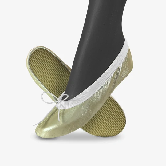 Cvičky gymnastické SPIRIT GYM kožené lesklé WINS 38,5 hnědá perleť