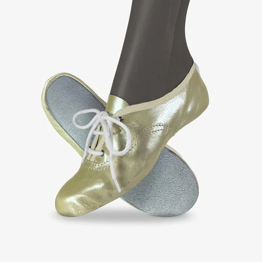 Cvičky taneční TALENT DANCE kožené lesklé WINS 38 platinová