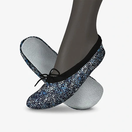 Cvičky taneční barefoot HARMONY DANCE textilní vzory WINS 27 čtverečky