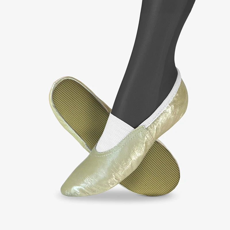 Cvičky gymnastické CLASSIC GYM kožené lesklé WINS 42 platinová