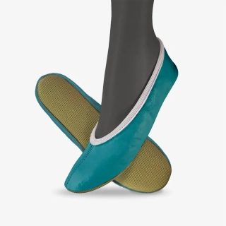 Cvičky gymnastické BASIC GYM kožené matné WINS 22 tyrkysová