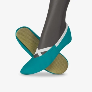 Cvičky gymnastické FRANCES GYM kožené matné  WINS 22 tyrkysová