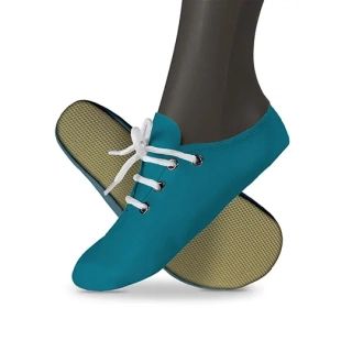 Cvičky gymnastické barefoot POWER GYM kožené matné WINS 32 tyrkysová