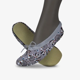 Cvičky gymnastické barefoot HARMONY GYM textilní vzory WINS 26 pírka