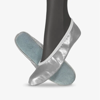 Cvičky taneční BASIC DANCE kožené lesklé WINS 39 stříbrná