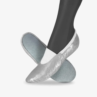 Cvičky taneční CLASSIC DANCE kožené lesklé WINS 39 stříbrná