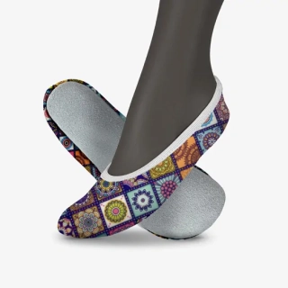 Cvičky taneční barefoot DREAM DANCE textilní vzory WINS 27 čtverečky