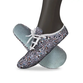 Cvičky taneční barefoot POWER DANCE textilní vzory WINS 27 pírka